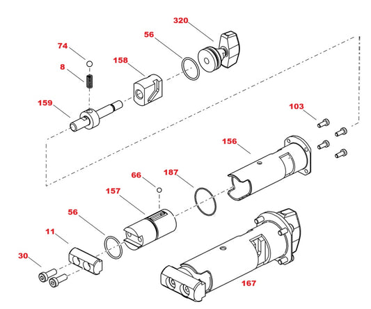 WSE2226 High-Cycle Wall Saw Assembly-11 Parts