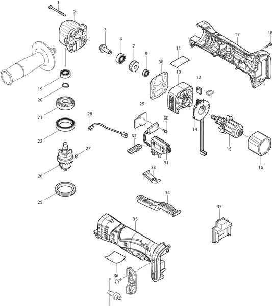 XAD01Z Drill Assembly Parts By Makita