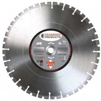 Diamond Products 86709 Cut-All Wet/Dry High Speed Blade 18" x .125" H8CA Concrete 1" Arbor