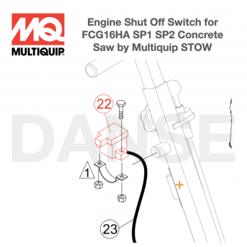 35127 Switch, Engine On/Off for SP2 CE13H20 SCE13H20 SCE20H20 Flat Concrete Saw by Multiquip