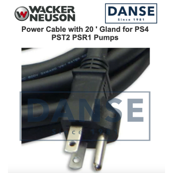 Wacker Power Cable with 20 ' Gland for PS4 11003HF, PST2 400, PSR1 500 Pumps 0150406 5000150406