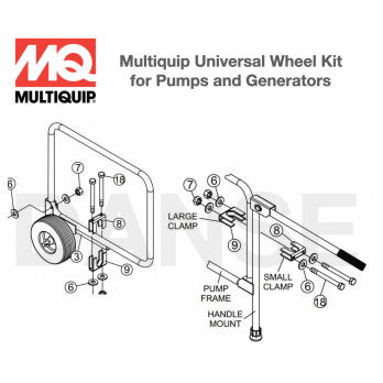 UWKB Wheel Kit, Universal for GA25HR Portable Generator with Honda GX160RT2EMAN Gas Engine by MQ Multiquip 