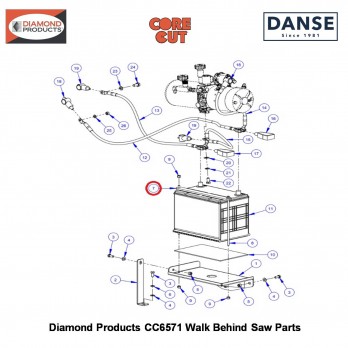 Battery Top BRACE(CC6500) 6010017 Fits Core Cut CC6571 Walk Behind Saw By Diamond Products