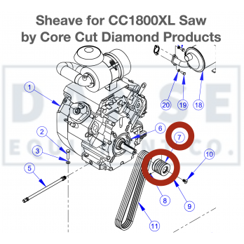 6044008 Sheave for CC1800 XL by Core Cut Diamond Products