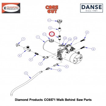 Nipple 3/8"NPT X 2"LONG (gray Plastic) 3200123 Fits Core Cut CC6571 Walk Behind Saw By Diamond Products