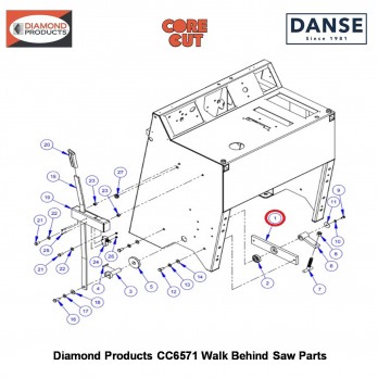 Bearing Housing Bar For Parking Brake 6011229 Fits Core Cut CC6571 Walk Behind Saw By Diamond Products