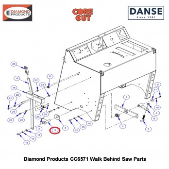 Pivot Pin (parking Brake) 6011230 Fits Core Cut CC6571 Walk Behind Saw By Diamond Products