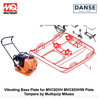 Vibrating Base Plate for MVC82VH MVC82VHW Plate Tampers by Multiquip Mikasa 419119550 419119554
