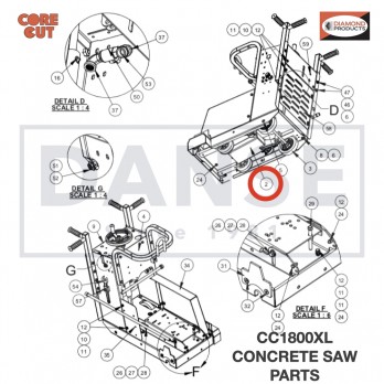 6048956 Axle Assembly for Core Cut CC1800XL Concrete Walk Behind Saw Parts by Diamond Products