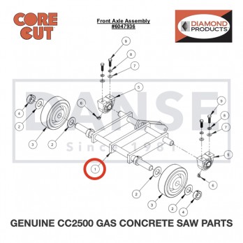 Front Axle Weldment 6047902 for CC2500 Saw by Core Cut Diamond Products