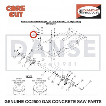 Flat Washer, 1/2" SAE 2900058 for CC2500 Saw by Core Cut Diamond Products