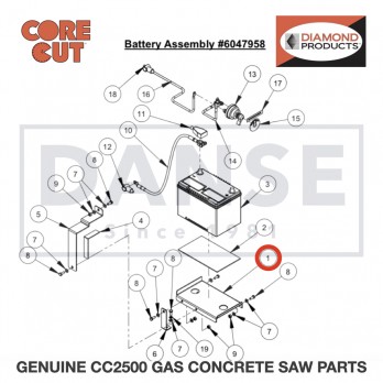 Battery Holder 6047920 for CC2500 Saw by Core Cut Diamond Products