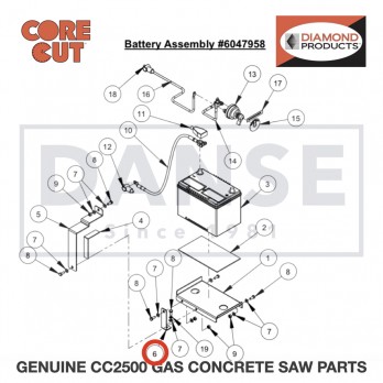 Battery Support Brace 6047921 for CC2500 Saw by Core Cut Diamond Products