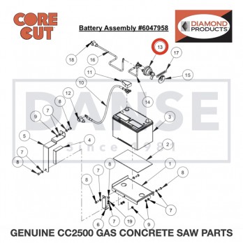 Battery Disconnect Switch 2800565 for CC2500 Saw by Core Cut Diamond Products