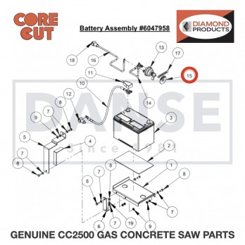 Face Plate, Battery Disconnect 2800566 for CC2500 Saw by Core Cut Diamond Products