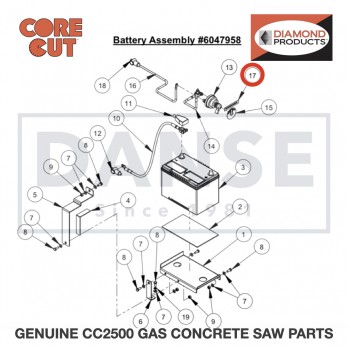 Label, Battery Disconnect 1800846 for CC2500 Saw by Core Cut Diamond Products