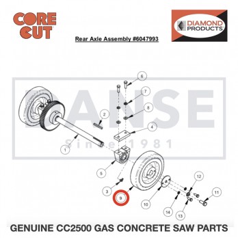 Wheel, 8" Rear 2500724 for CC2500 Saw by Core Cut Diamond Products