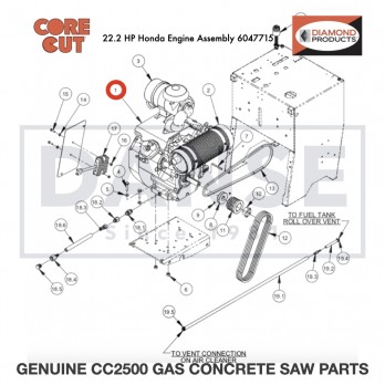 Honda Engine, 22.2 HP Honda  (GX690) 2601705 for CC2500 Saw by Core Cut Diamond Products