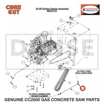 Fuel Line Assembly 6010498 for CC2500 Saw by Core Cut Diamond Products