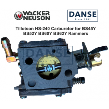Wacker Tillotson HS-240 Carburetor for BS45Y, BS52Y, BS60Y, BS62Y Rammers 0078843 5000078843