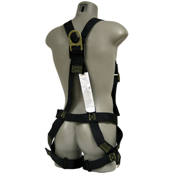 530-HOT Full body harness, single back dorsal d-ring, sew on belt, pass-thru legs, kevlar webbing by FrenchCreek Production Black