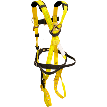 552 Full body harness, heavy duty sewn on belt, single back dorsal d-ring, sewn reflective by FrenchCreek Production Yellow