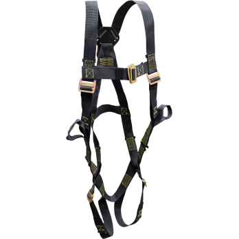 630KLS Full Body Harness, Kevlar Webbing,  single back dorsal d-ring, Pass-thru legs, web torso loops by FrenchCreek Production Black