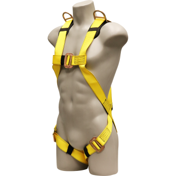 631D  Full Body Harness, single back dorsal d-ring, shoulder d-rings, pass-thru legs by FrenchCreek Production Yellow