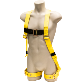 650-U Full Body Harness, single back dorsal d-ring, tongue buckle legs by FrenchCreek Production Yellow