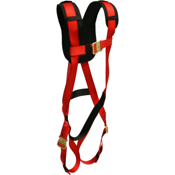 671PR Full Body Harness, single back dorsal d-ring, bayonet buckle legs, P-option, Red by FrenchCreek Production Red