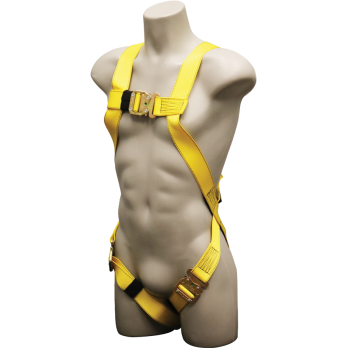 671 Full Body Harness, single back dorsal d-ring, bayonet buckle legs by FrenchCreek Production Yellow
