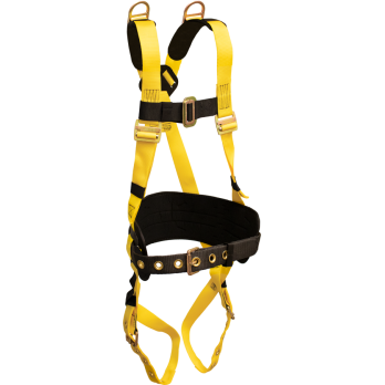 850D Full Body Harness, shoulder D-rings, waist pad w/removable tool belt by FrenchCreek Production Yellow