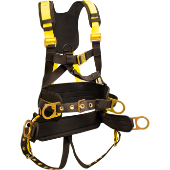 887PBT Full body harness, crossover style with suspension saddle by FrenchCreek Production Black/Yellow