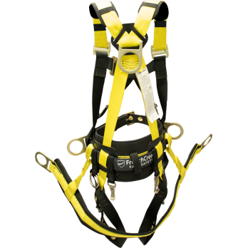 897ABT Full body harness, crossover style with suspension saddle by FrenchCreek Production Black/Yellow