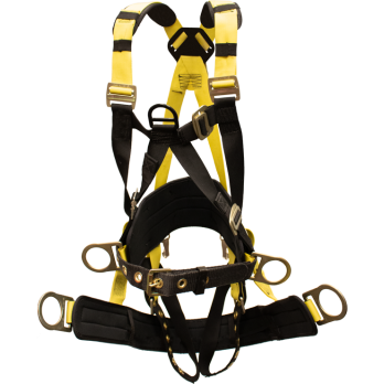 897ABT Full body harness, crossover style with suspension saddle by FrenchCreek Production Black/Yellow
