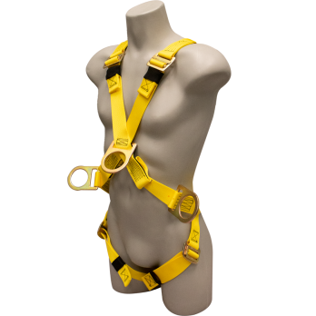 930B Full body harness, crossover style with hip D-rings by FrenchCreek Production Yellow