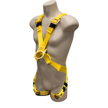 950 Full body harness, single back dorsal d-ring, chest d-ring, tongue buckle legs by FrenchCreek Production Yellow