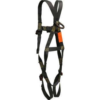 AF630K-DE Full body harness,  single dorsal dielectric d-ring, dielectric Pass-thru buckle legs by FrenchCreek Production Black