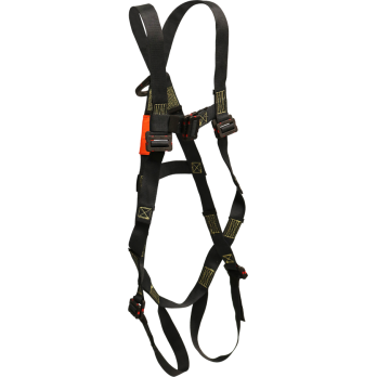 AF630K-DE Full body harness,  single dorsal dielectric d-ring, dielectric Pass-thru buckle legs by FrenchCreek Production Black