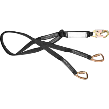 22446AW 6' Dual leg tie-back shock absorbing lanyard  Black by FrenchCreek Production