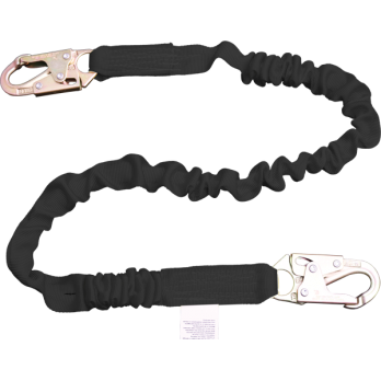 22460AS 6' Tubular web lanyard with internal shock absorbing core.  Black by FrenchCreek Production
