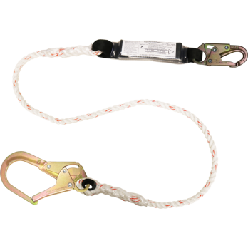 404A 6' Shock Absorbing rope lanyard Yellow by FrenchCreek Production