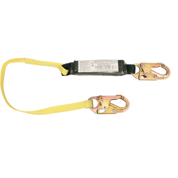 450A-3 3' Shock Absorbing webbing lanyard Yellow by FrenchCreek Production