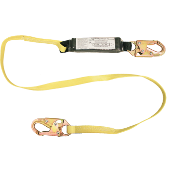 450A 6' Shock Absorbing webbing lanyard Yellow by FrenchCreek Production