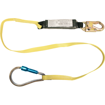 450A-62A 6' Shock Absorbing webbing lanyard Yellow by FrenchCreek Production