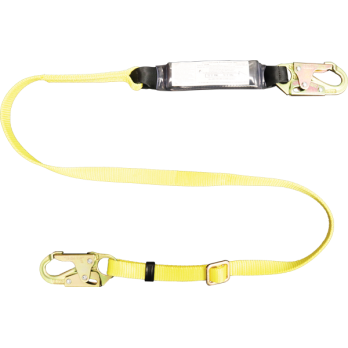 450AB 6' Adjustable shock absorbing webbing lanyard Yellow by FrenchCreek Production