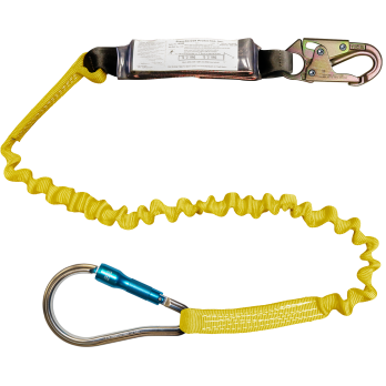 450AS-62A 6' Shock Absorbing webbing lanyard Yellow by FrenchCreek Production