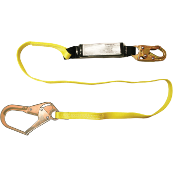 454A 6' Shock Absorbing webbing lanyard Yellow by FrenchCreek Production