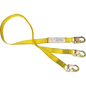 490A-DL 6' Dual leg shock webbing absorbing lanyard.  Yellow by FrenchCreek Production