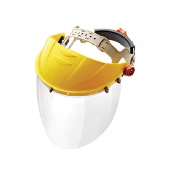 Gateway Safety Venom Headgear Yellow with 9" X 15" Clear Square Visor 677/661